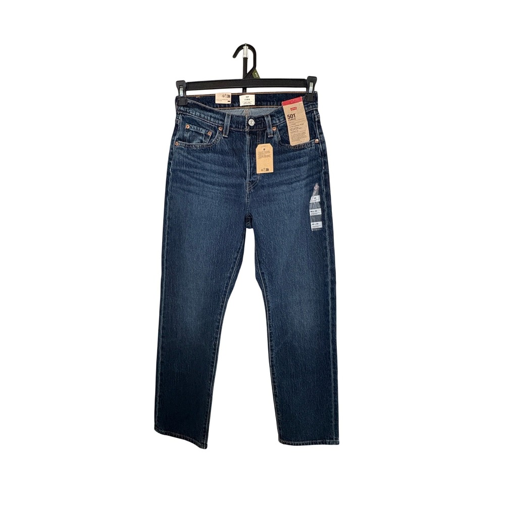 NWT Levi's 501 Curve High Rise Stretch Straight Leg Jeans Dark Wash Women 28x30